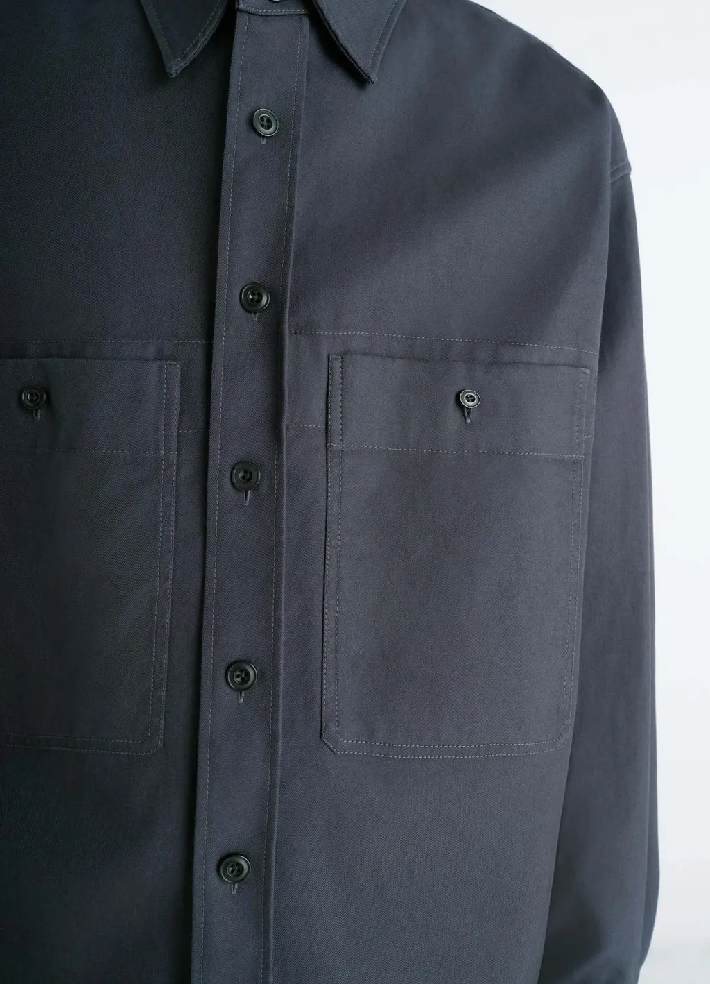 Patch-Pocket Twill Overshirt