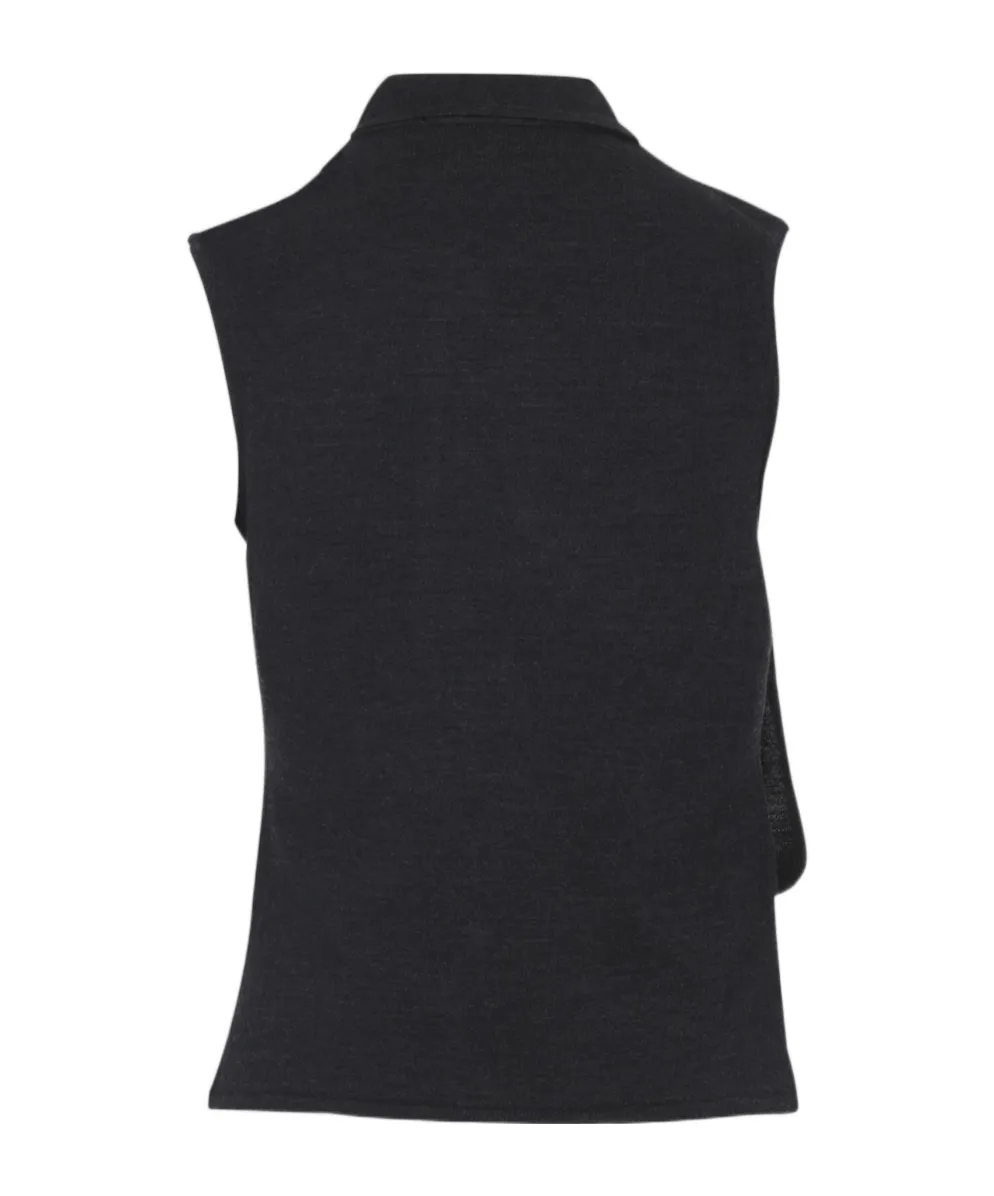 Tie-Neck Sleeveless Knitted Top