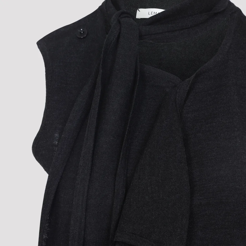 Tie-Neck Sleeveless Knitted Top