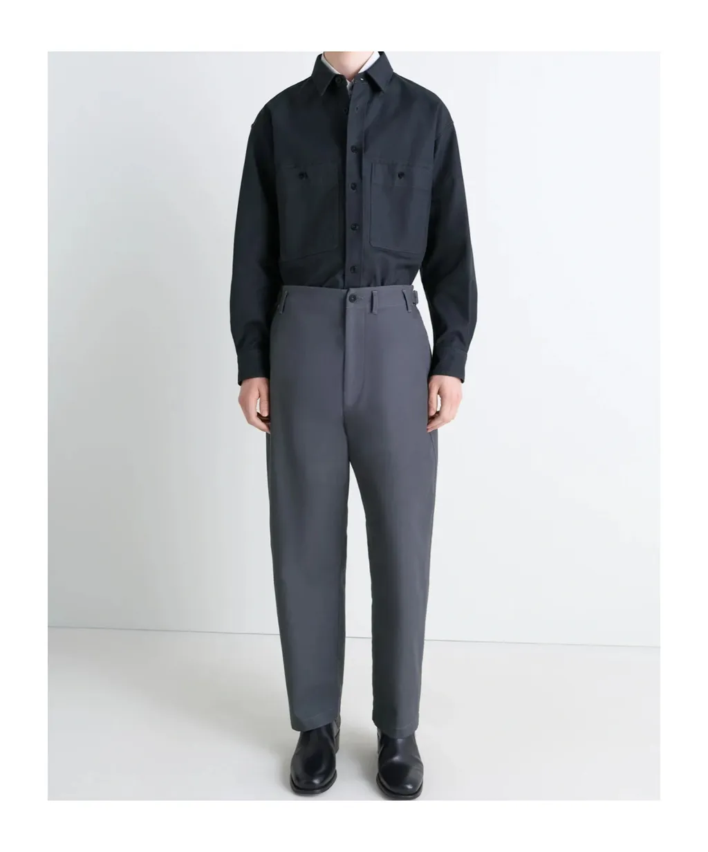 Adjustable-Waist Straight Leg Trousers