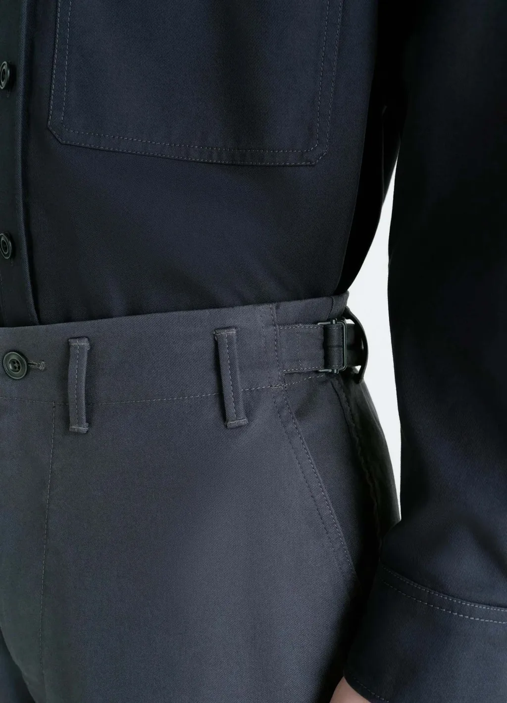 Adjustable-Waist Straight Leg Trousers