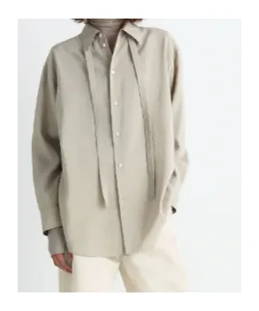 Tied-Neck Buttoned Shirt