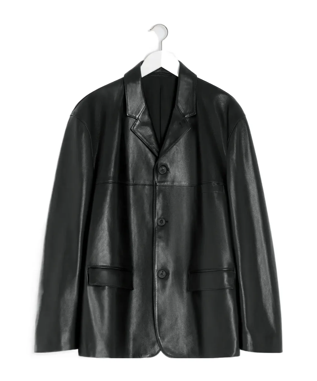 Leather Single Breasted Jacket