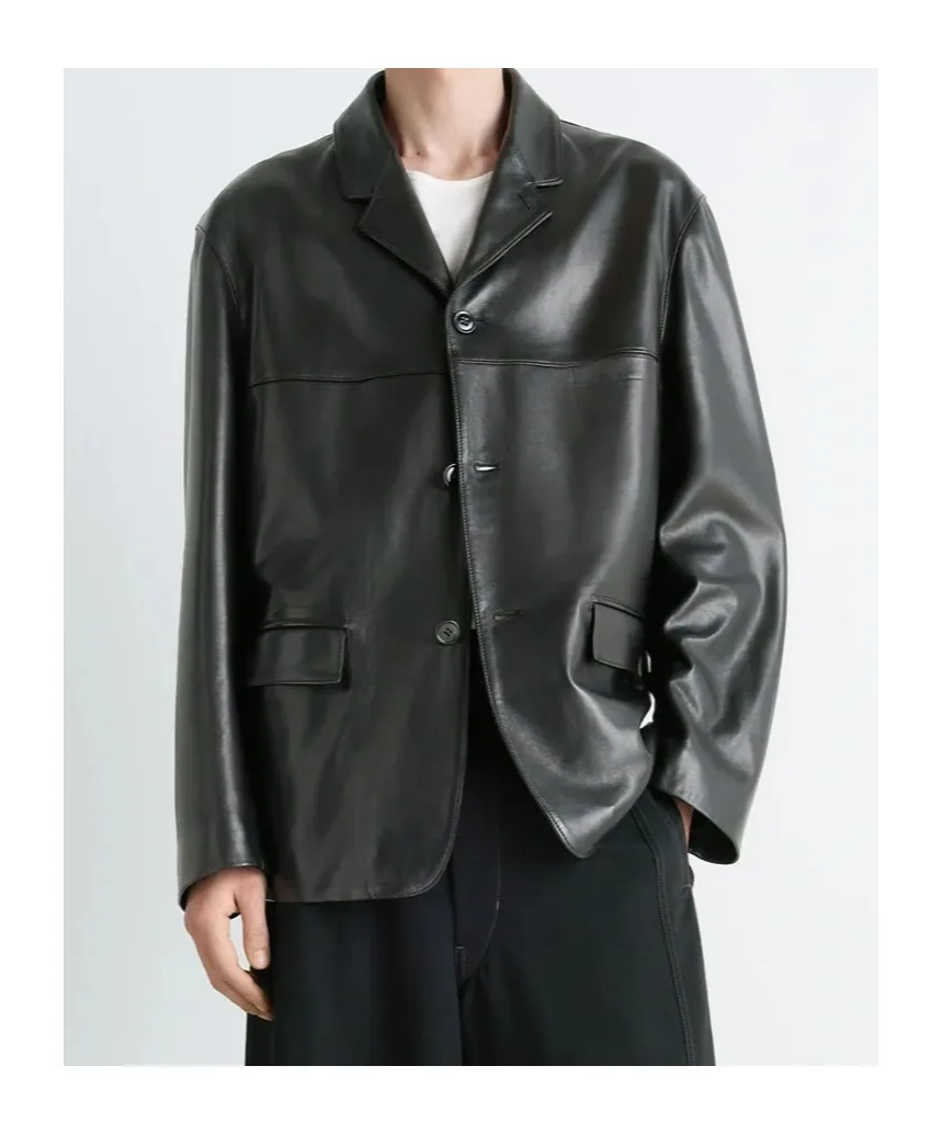 Leather Single Breasted Jacket