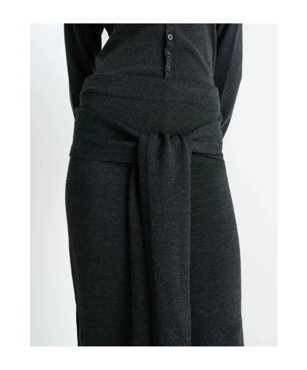 Slit-Detailed Knitted Midi Skirt
