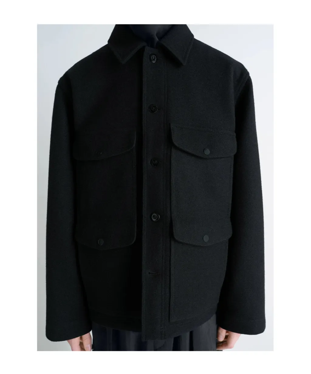 Patch-Pocket Long-Sleeved Shirt Jacket