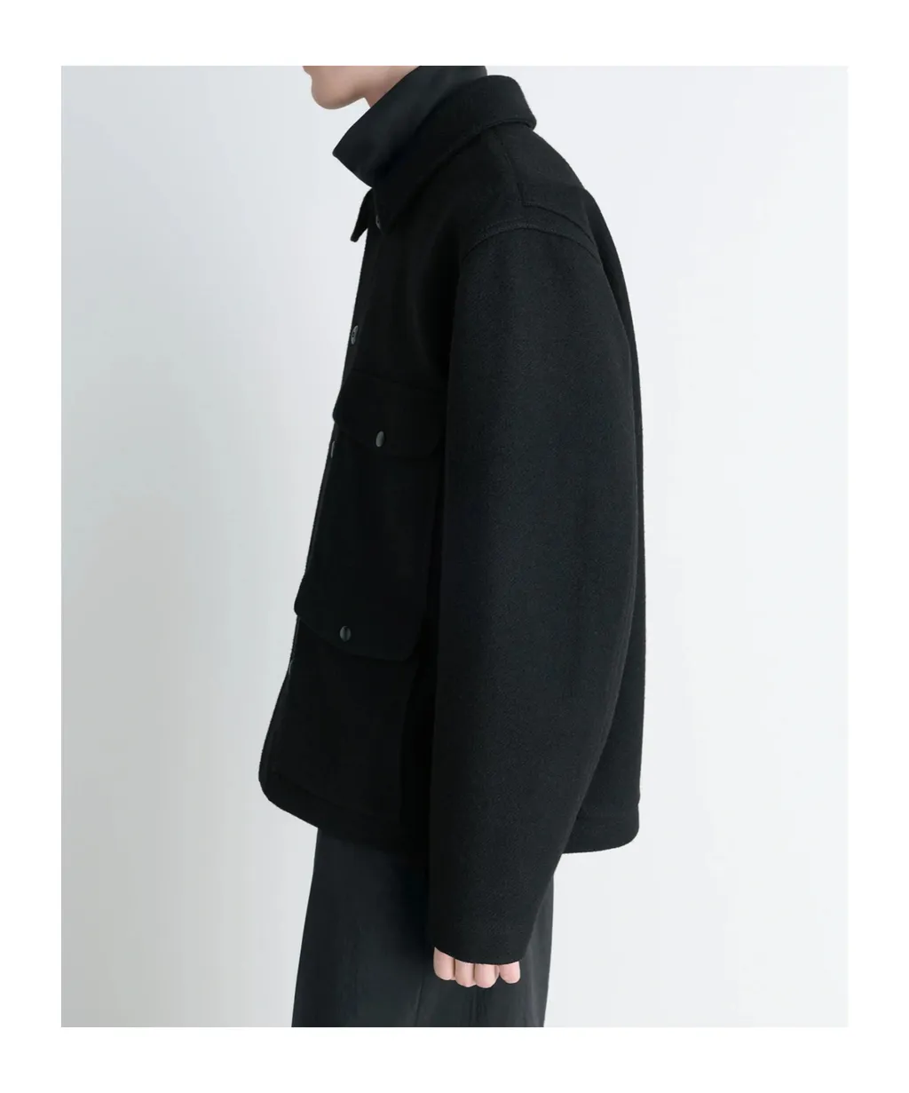 Patch-Pocket Long-Sleeved Shirt Jacket