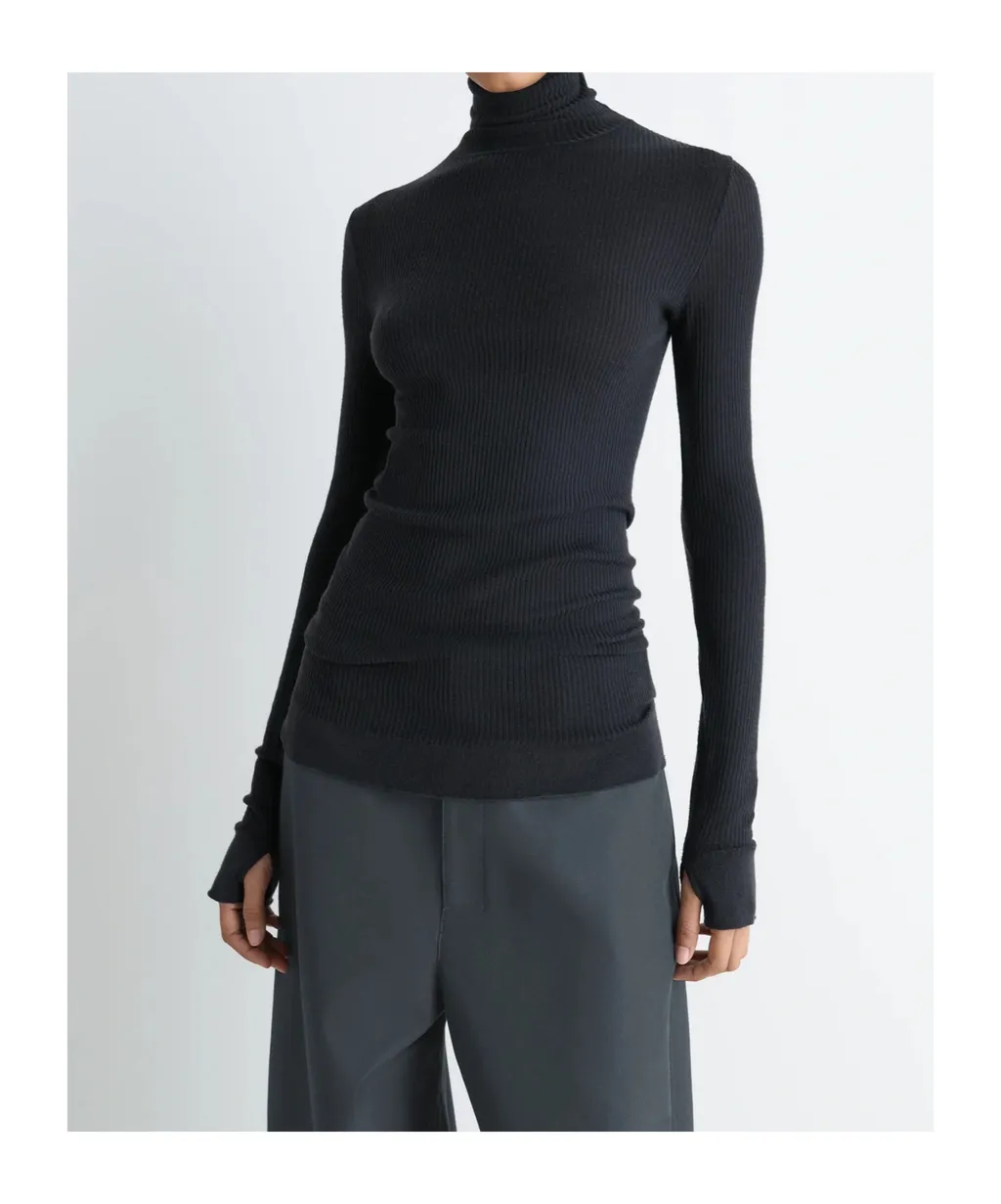 Ribbed High-Neck Top