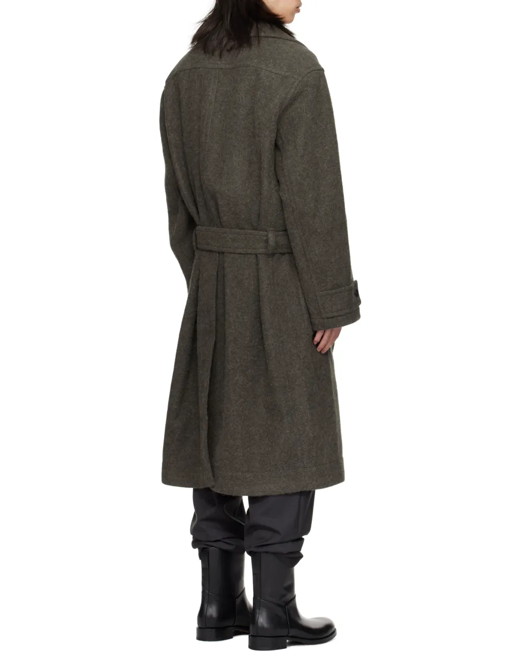 Straight Hem Belted Coat
