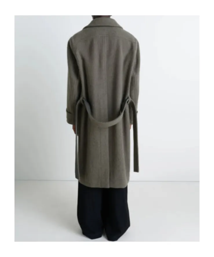 Straight Hem Belted Coat