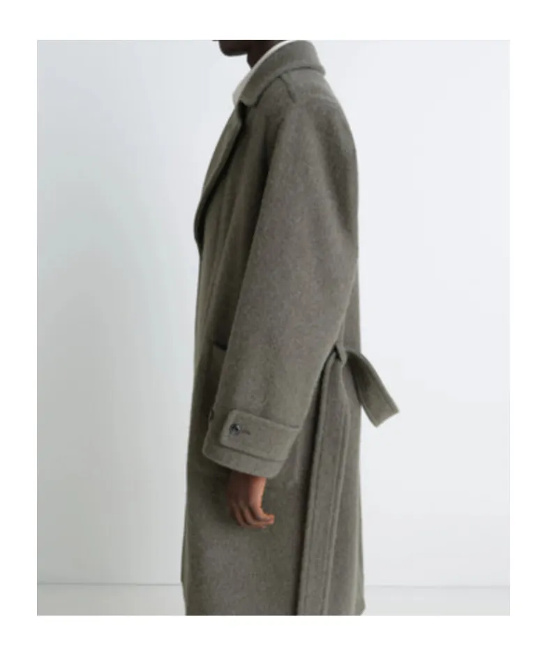 Straight Hem Belted Coat