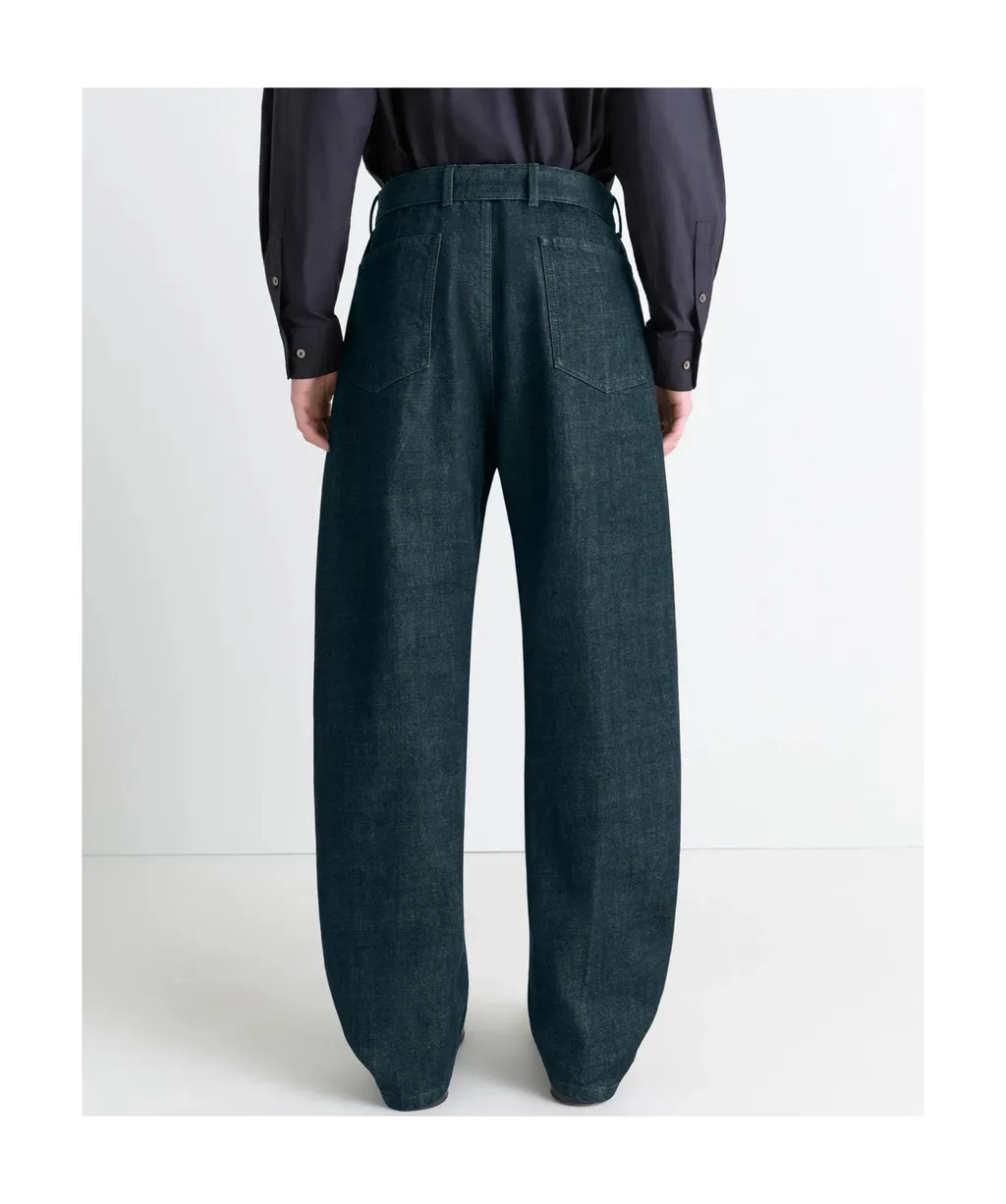 Belted Twisted Denim Trousers