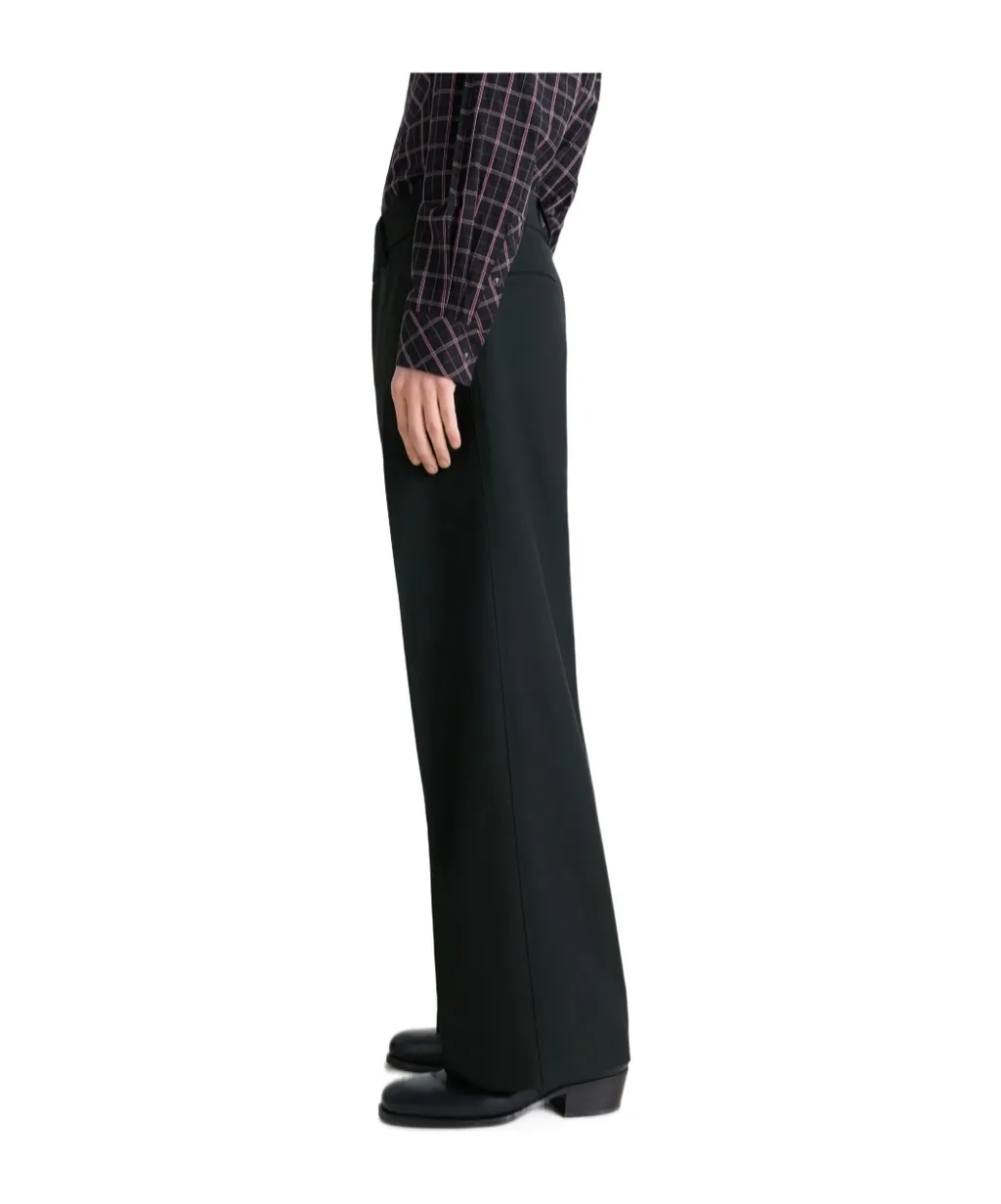 Pleated Straight-Leg Trousers