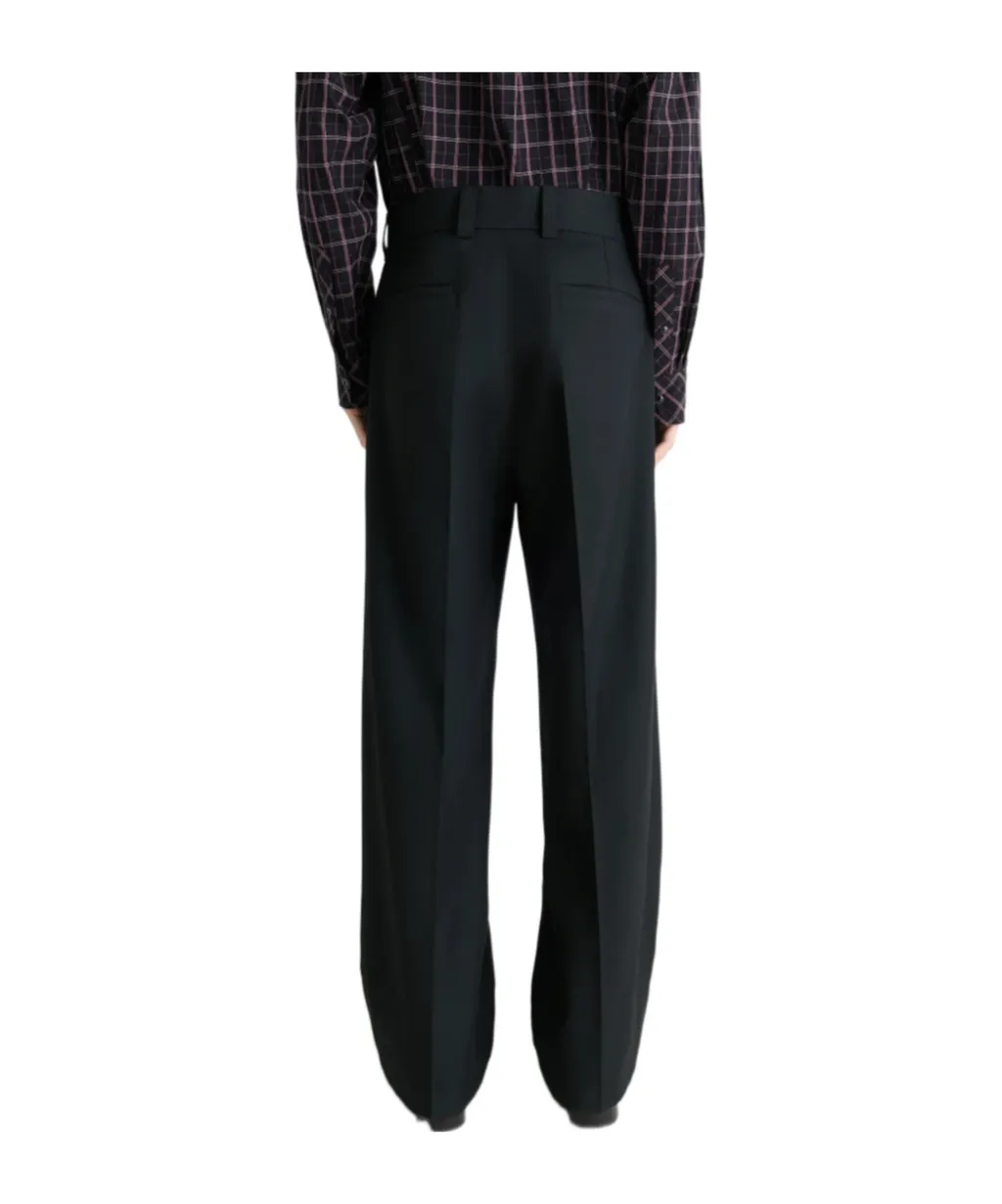 Pleated Straight-Leg Trousers