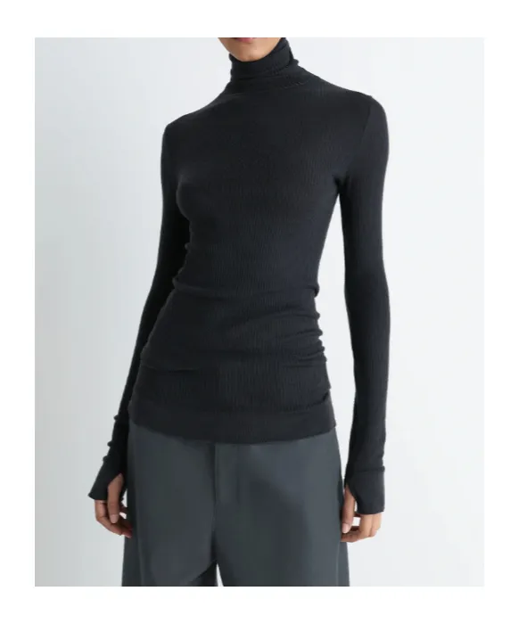 Seamless Sleeves High Neck Top