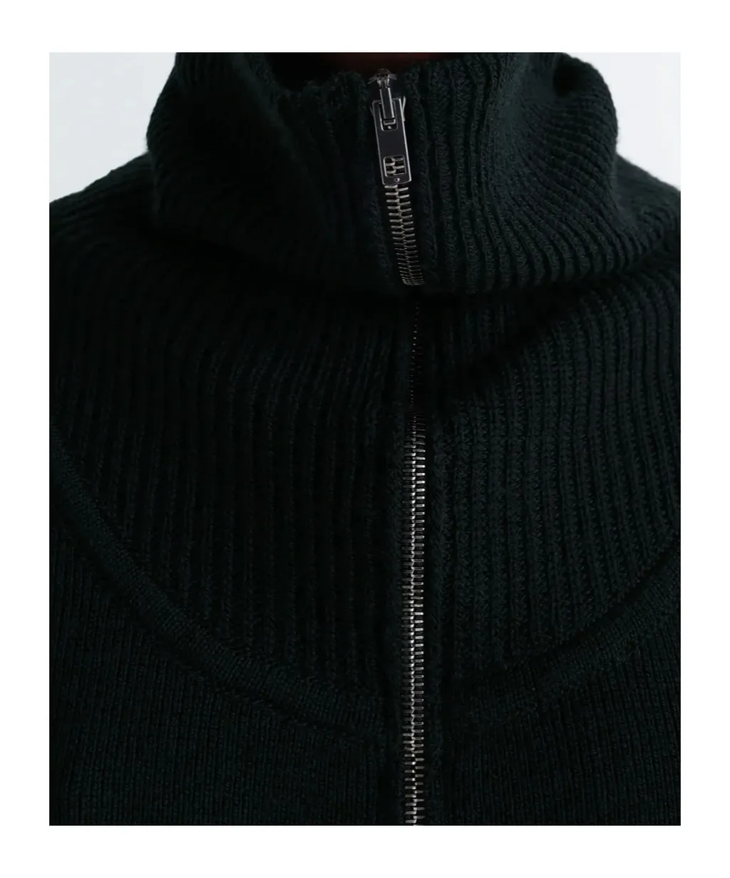 Ribbed-Knit Half-Zip Sweater