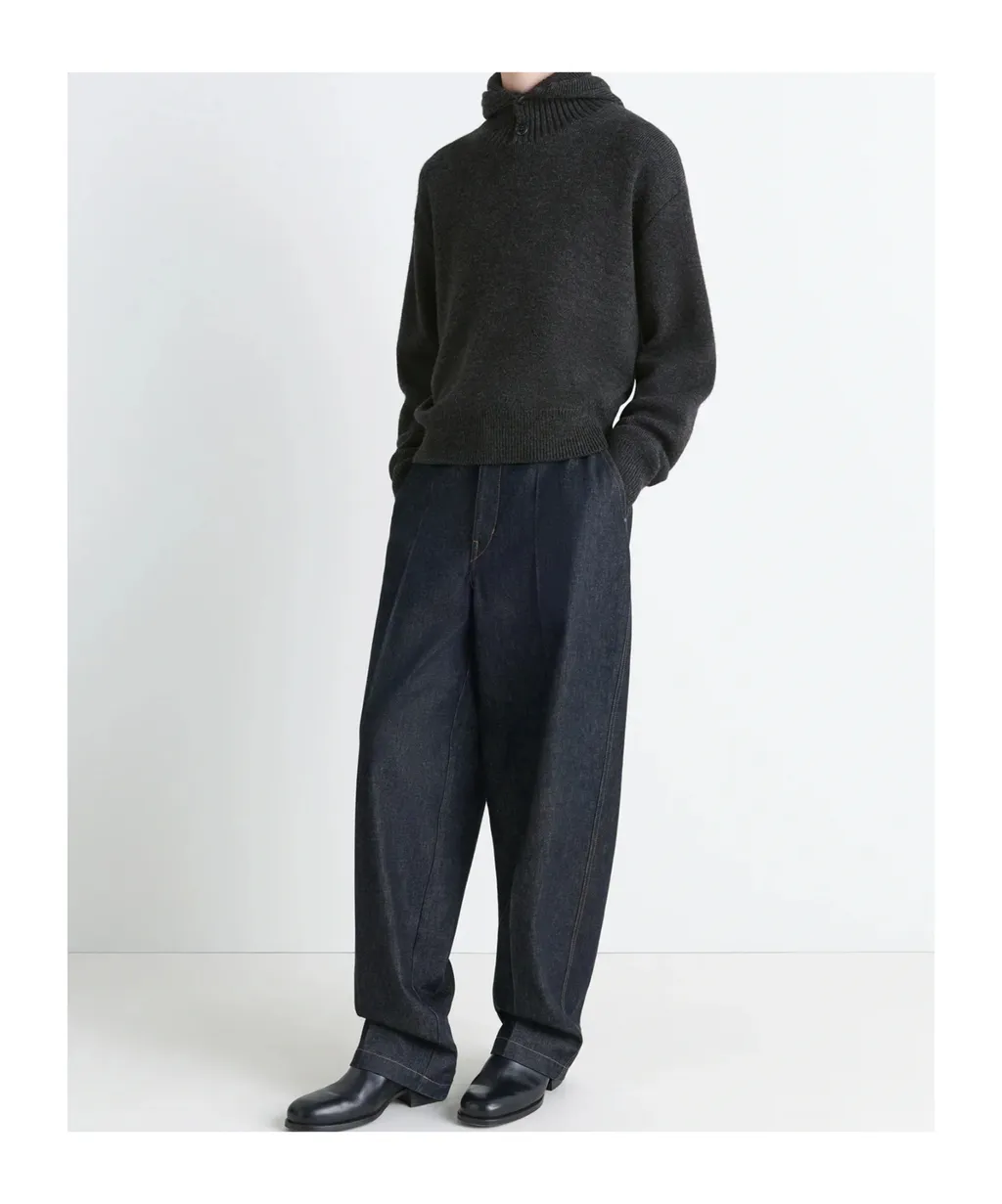 Buttoned Hooded Sweater