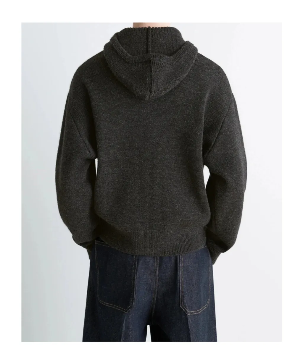 Buttoned Hooded Sweater