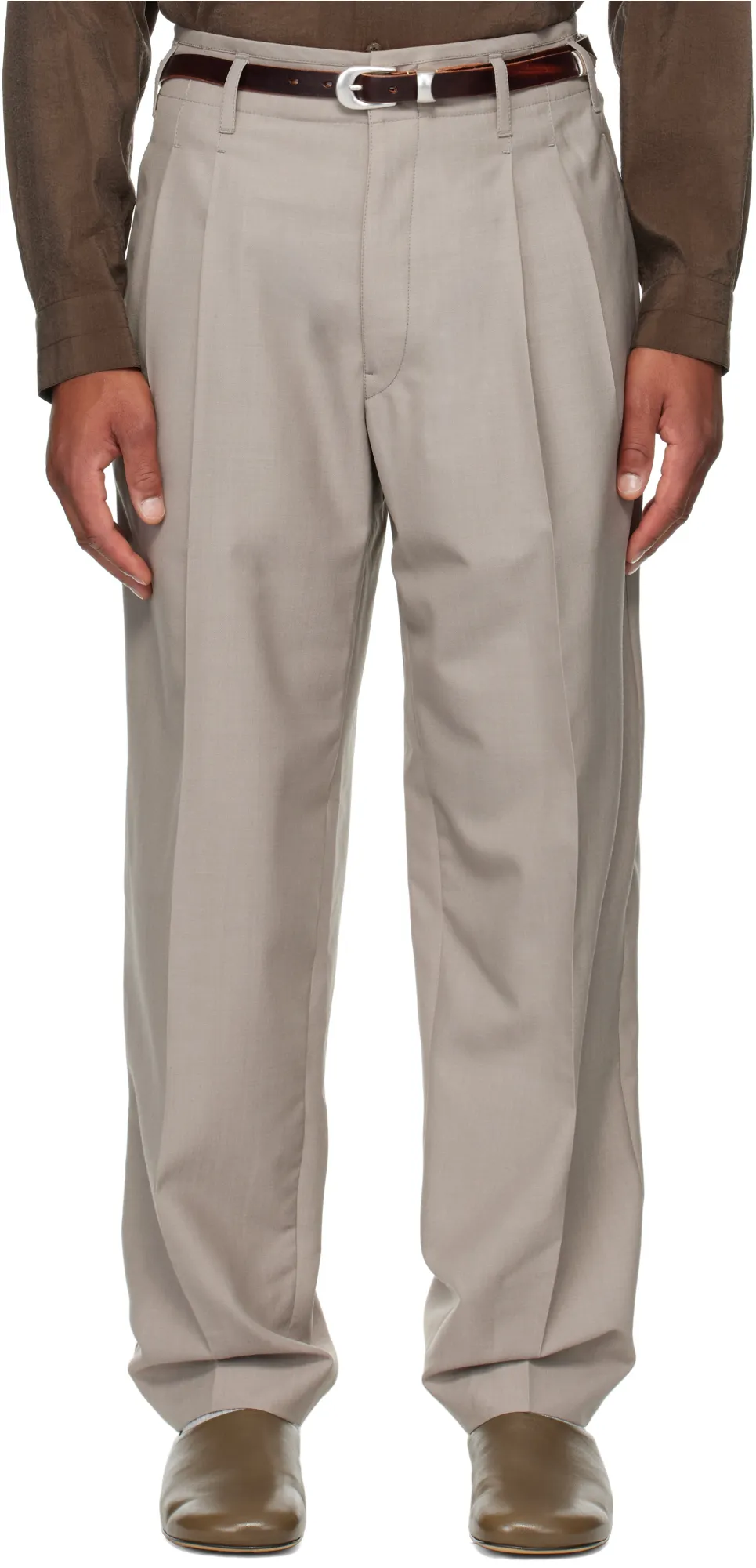 Pleated-Front Side-Adjustable Trousers