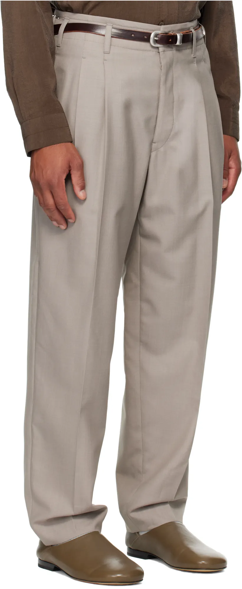 Pleated-Front Side-Adjustable Trousers