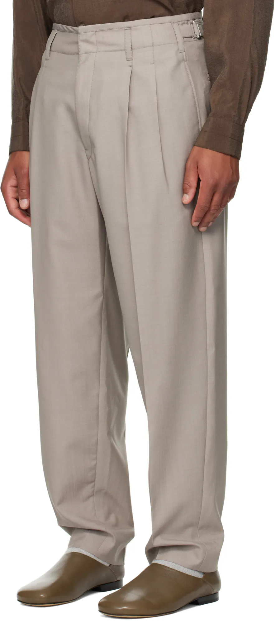 Pleated-Front Side-Adjustable Trousers