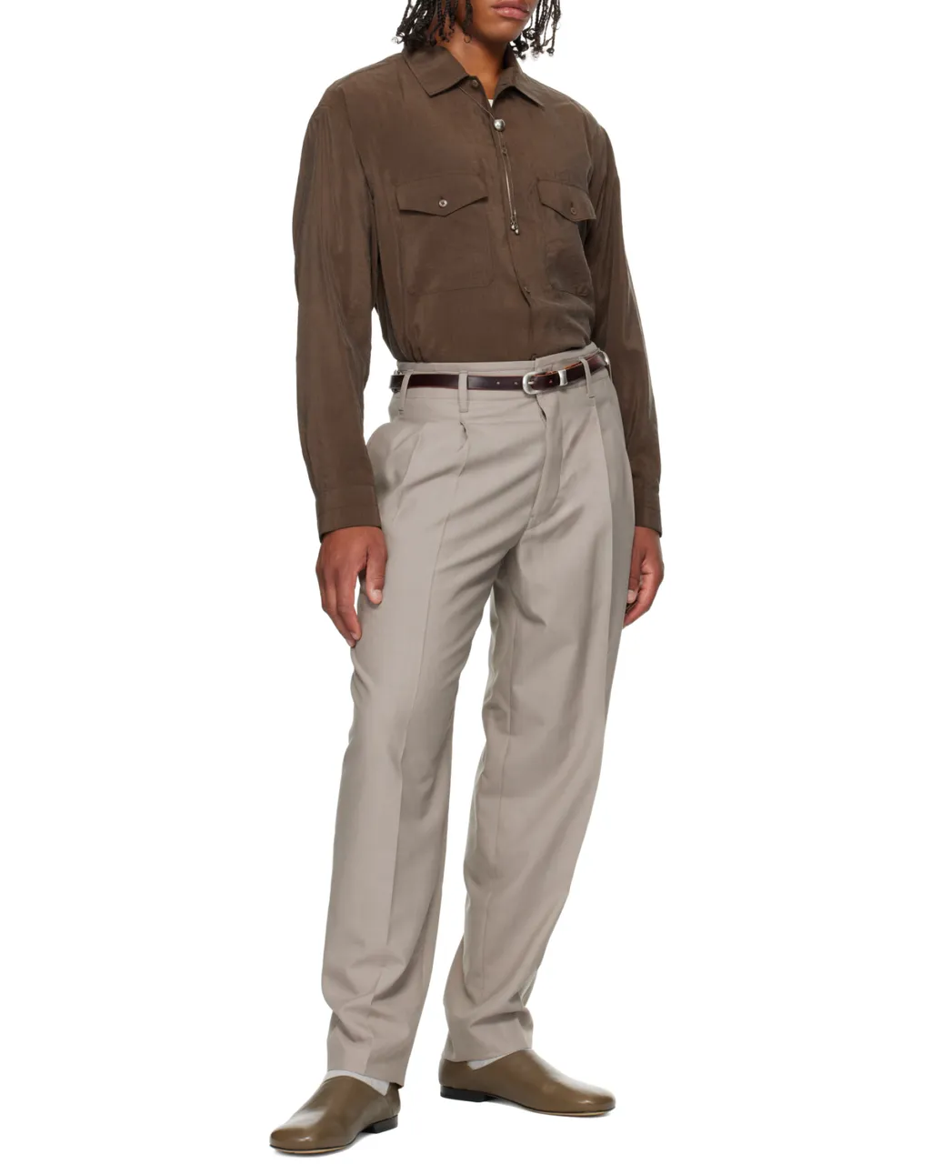 Pleated-Front Side-Adjustable Trousers