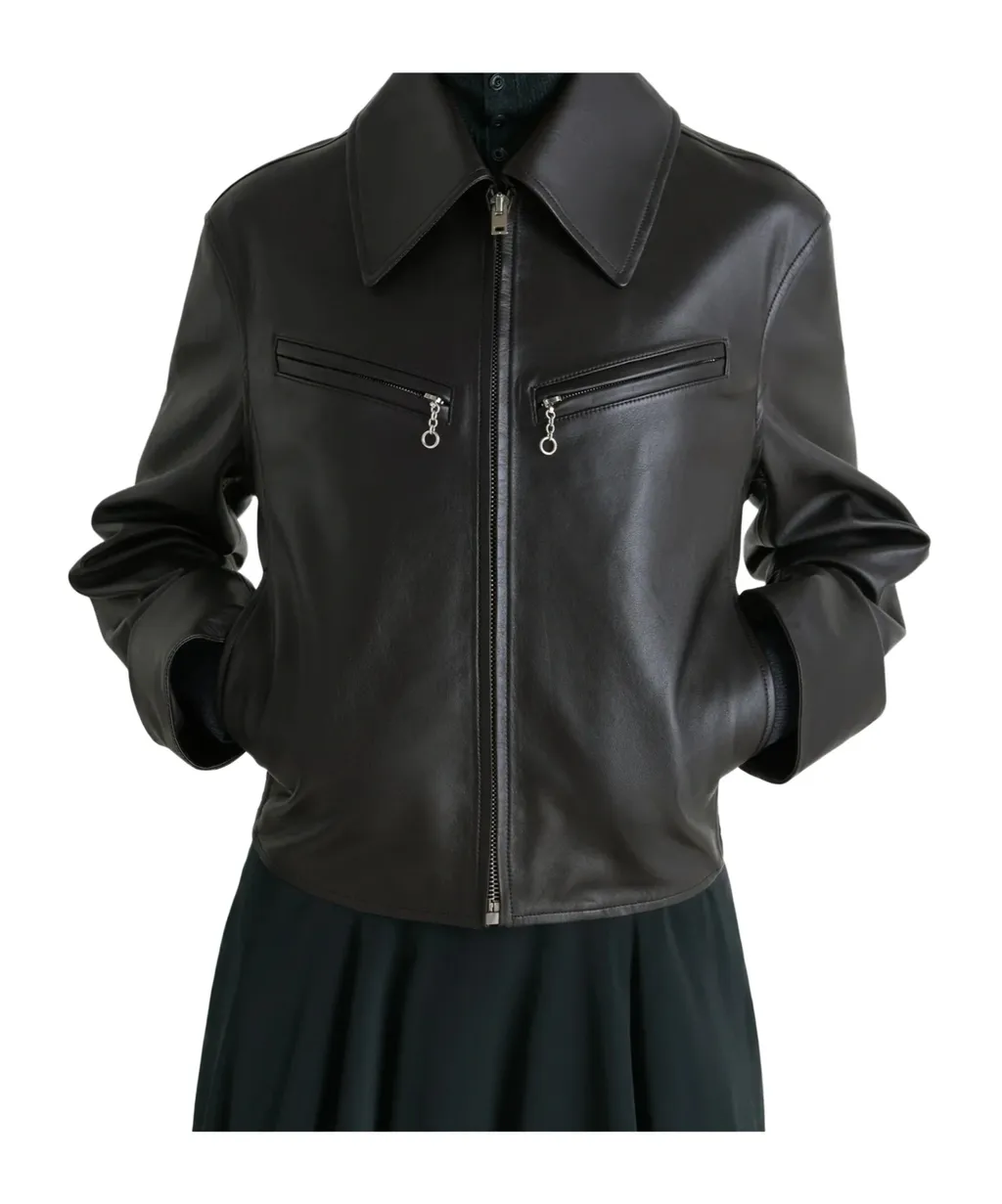 Boxy Leather Blouson