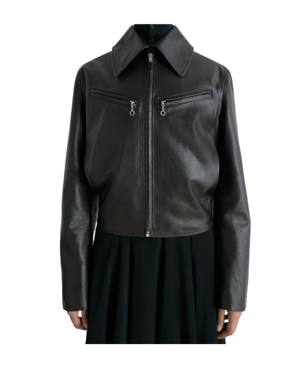 Boxy Leather Blouson