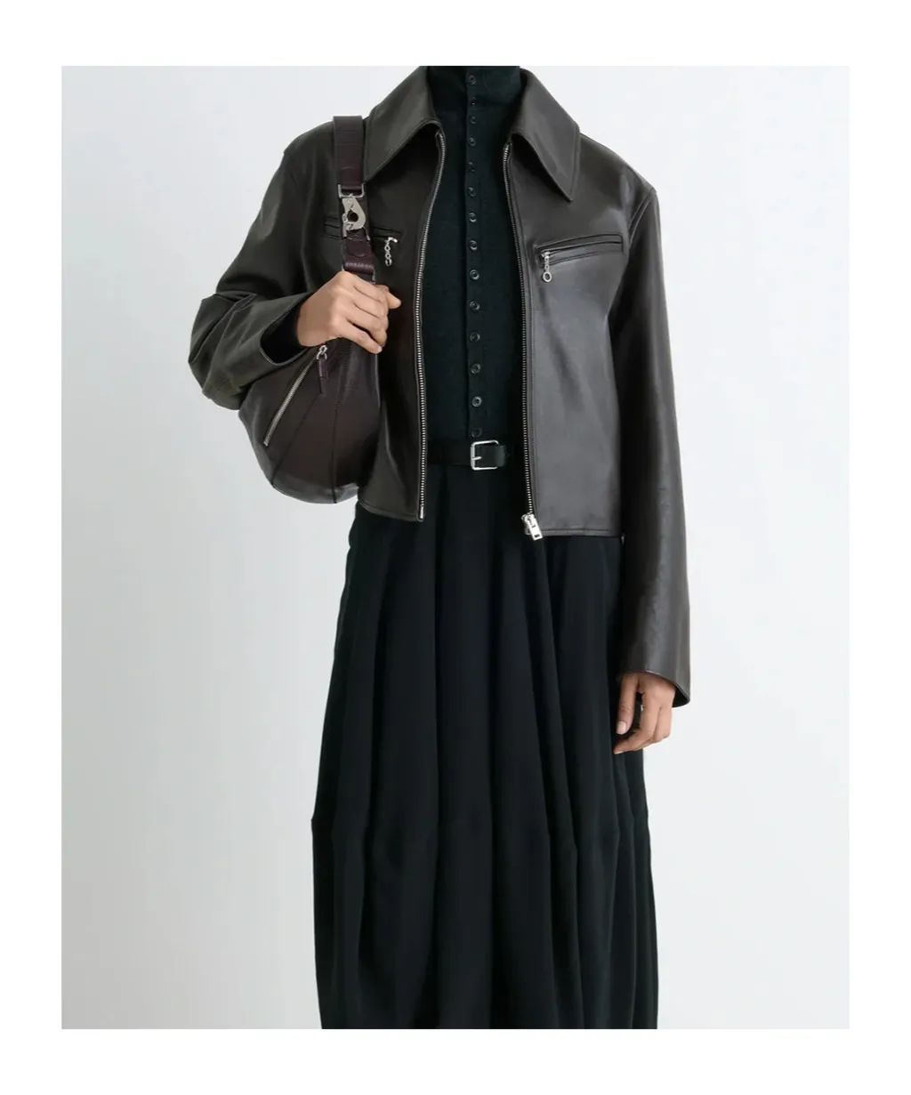 Boxy Leather Blouson