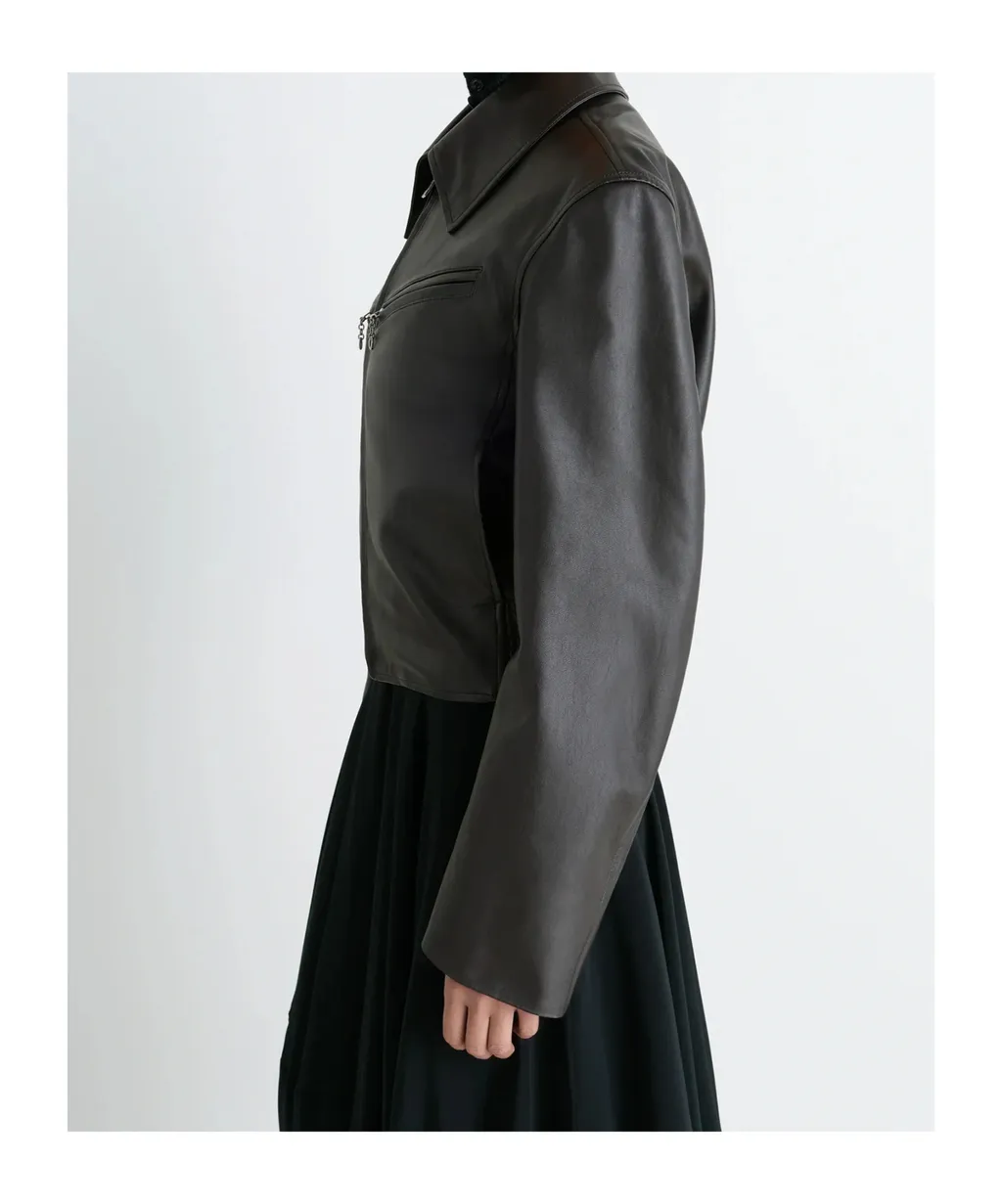 Boxy Leather Blouson