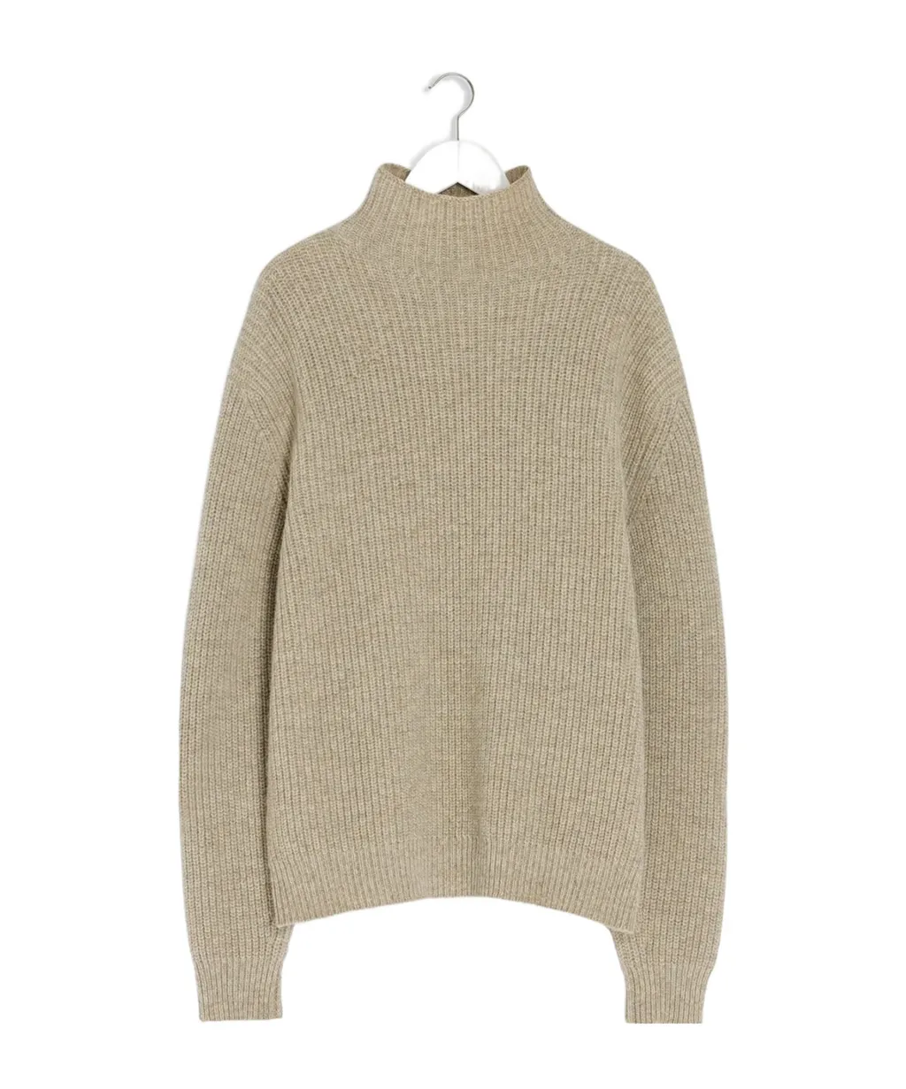 High-Neck Ribbed Sweater