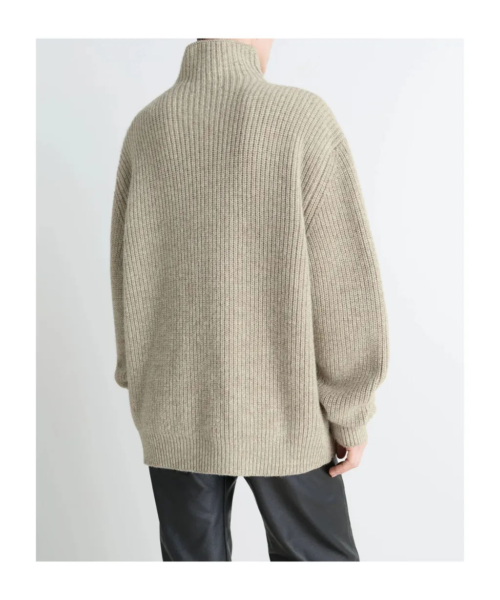 High-Neck Ribbed Sweater