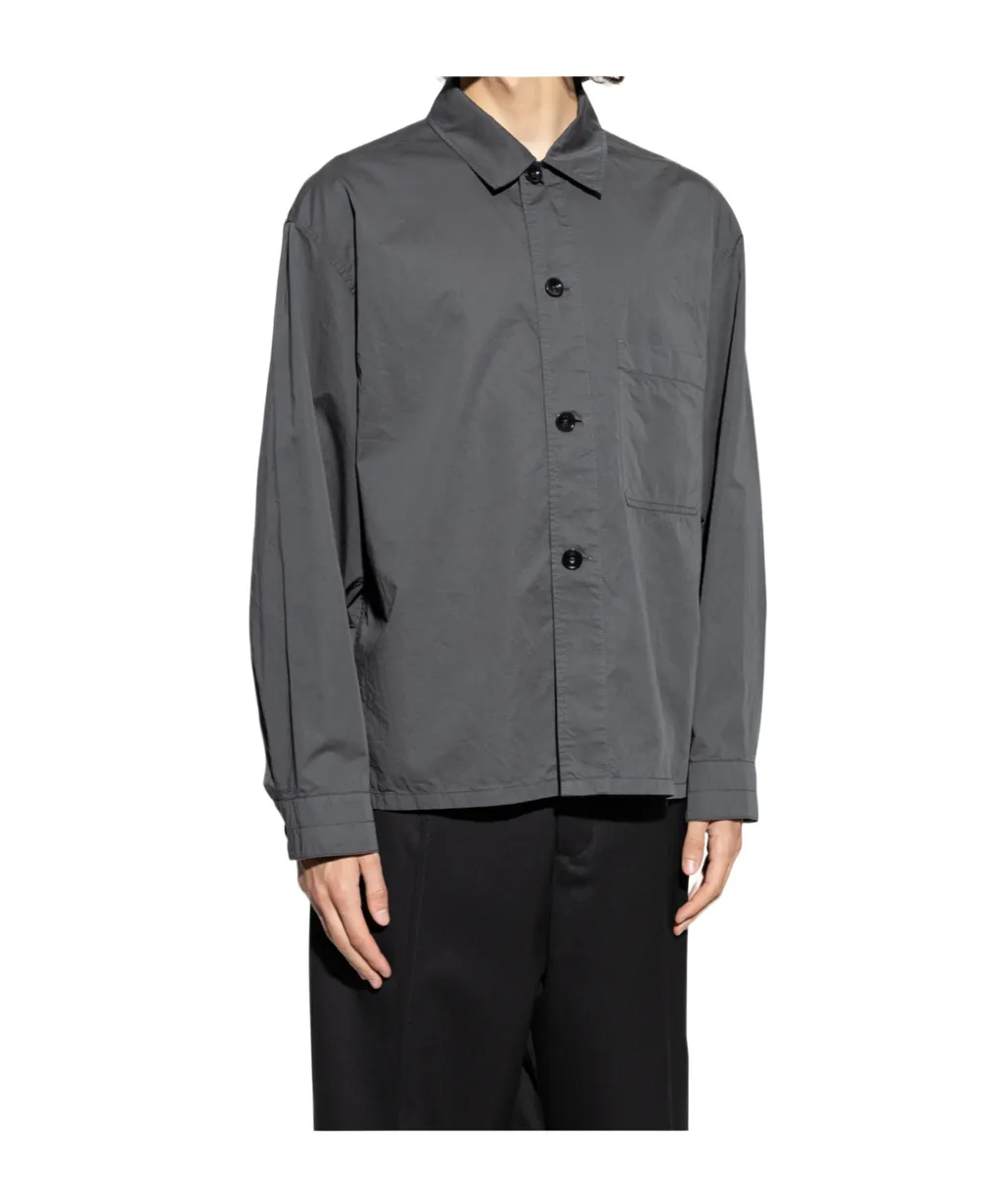 Long-Sleeved Straight Hem Shirt