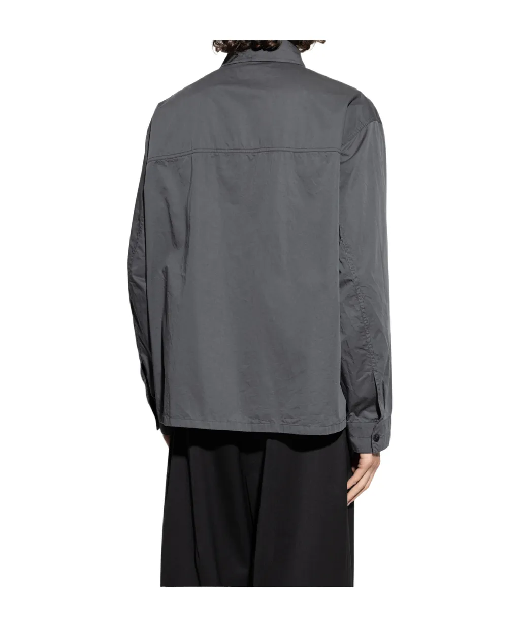 Long-Sleeved Straight Hem Shirt