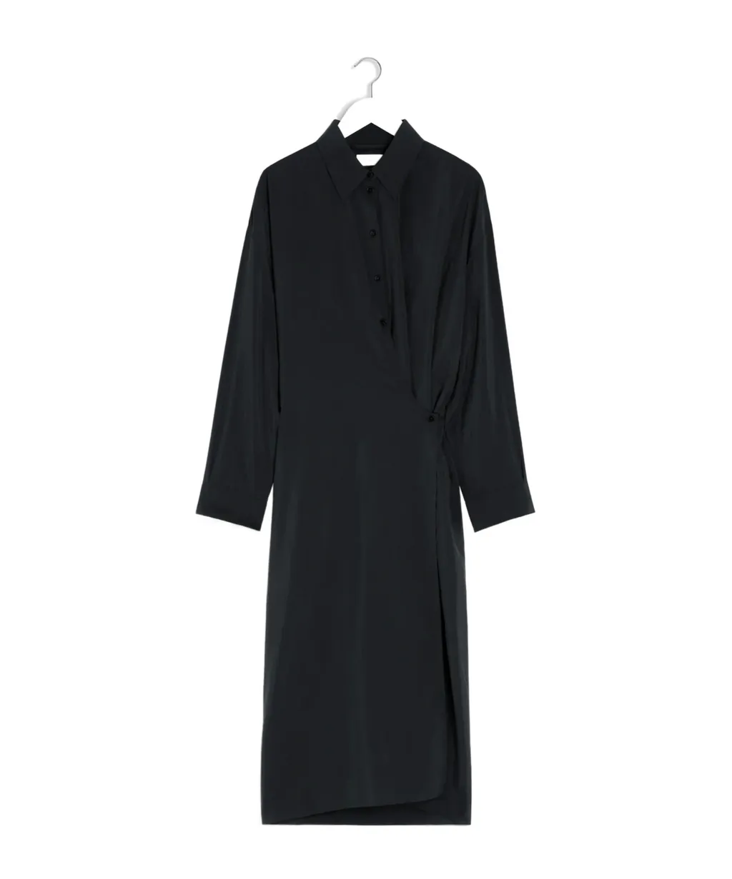 Straight Collar Twisted Dress