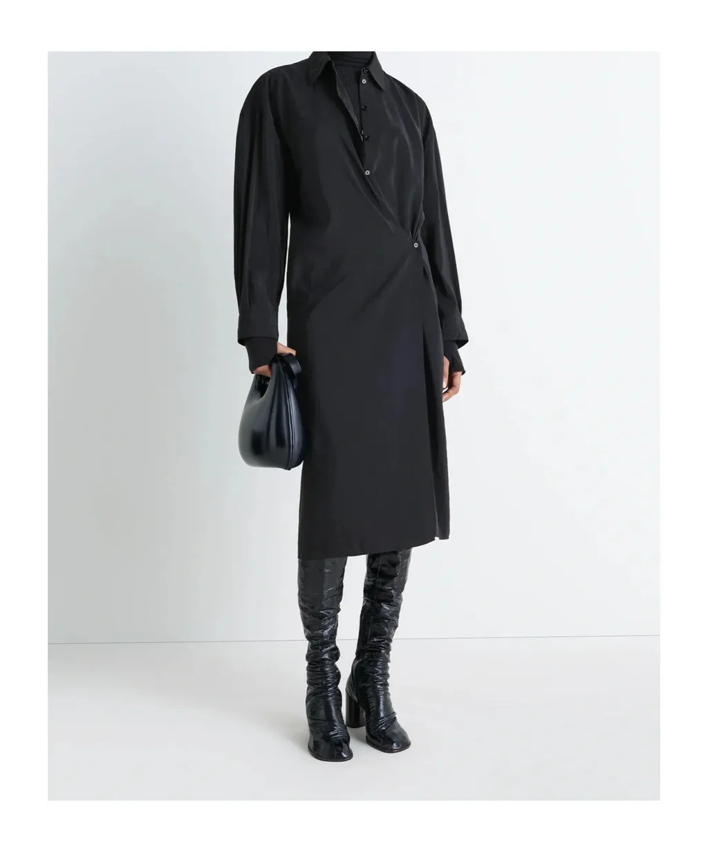Straight Collar Twisted Dress