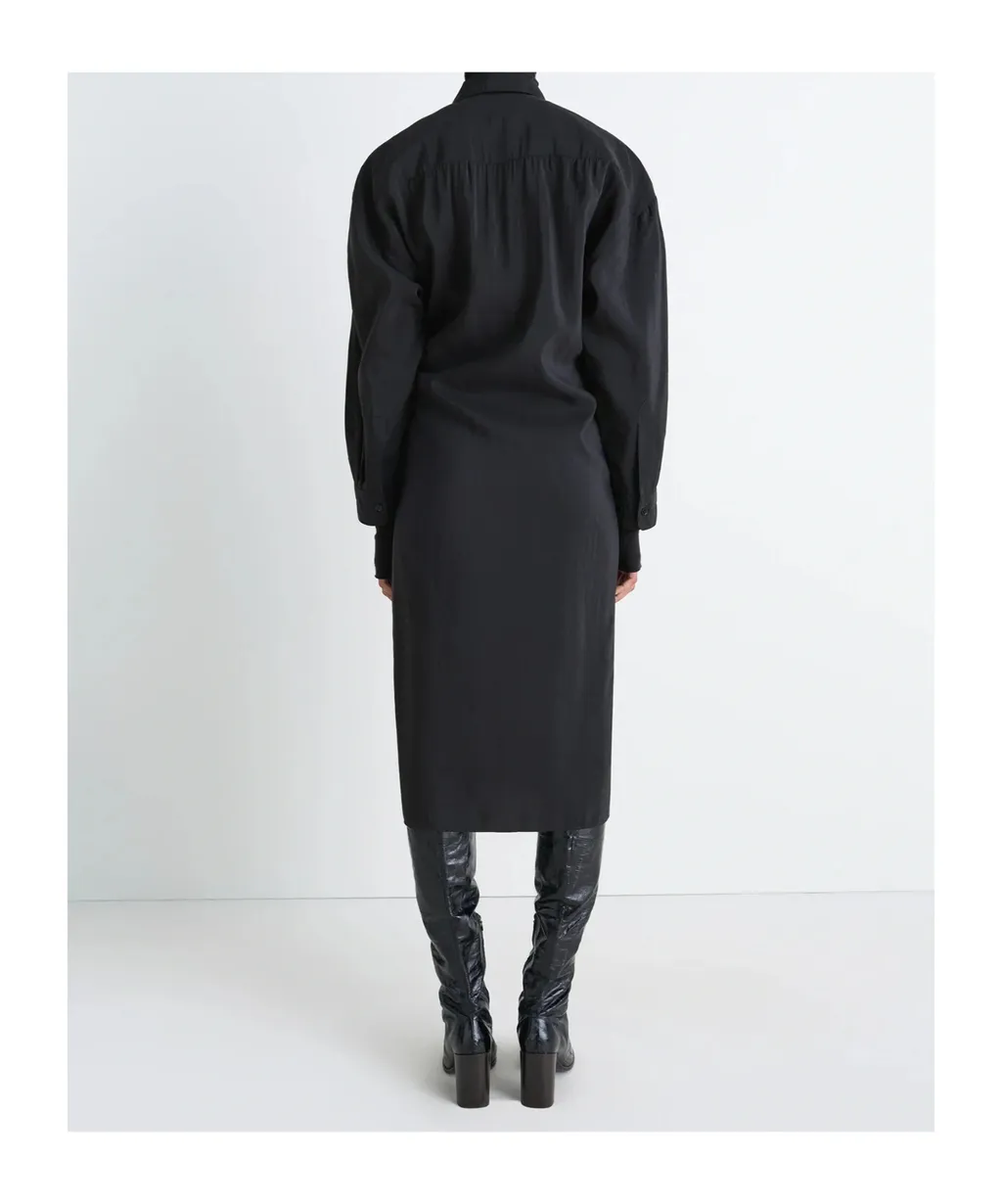 Straight Collar Twisted Dress