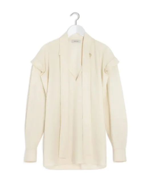 Ascot Self-Tie V-Neck Top
