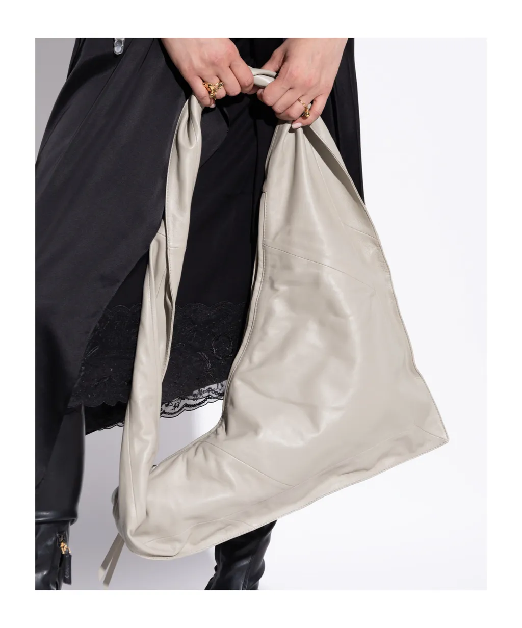 Twisted-Strapped Triangular Shoulder Bag