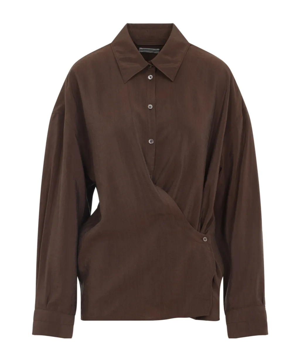 Straight Collar Twisted Shirt