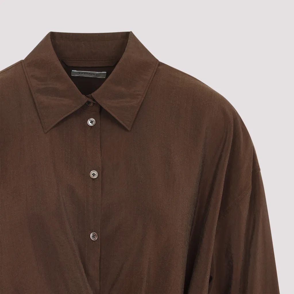 Straight Collar Twisted Shirt