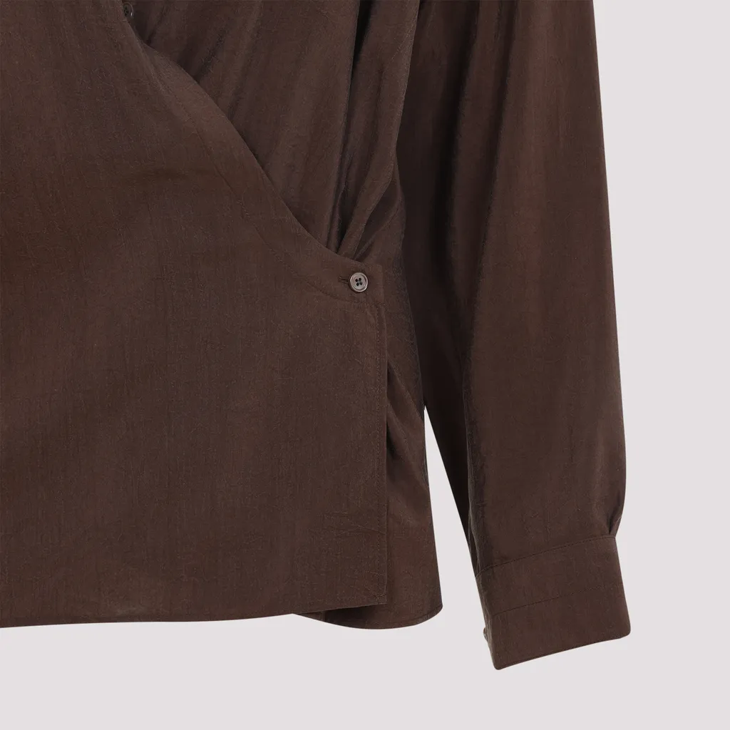 Straight Collar Twisted Shirt