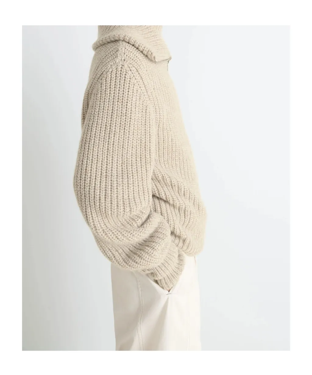 Zip-Up Knitted Cardigan