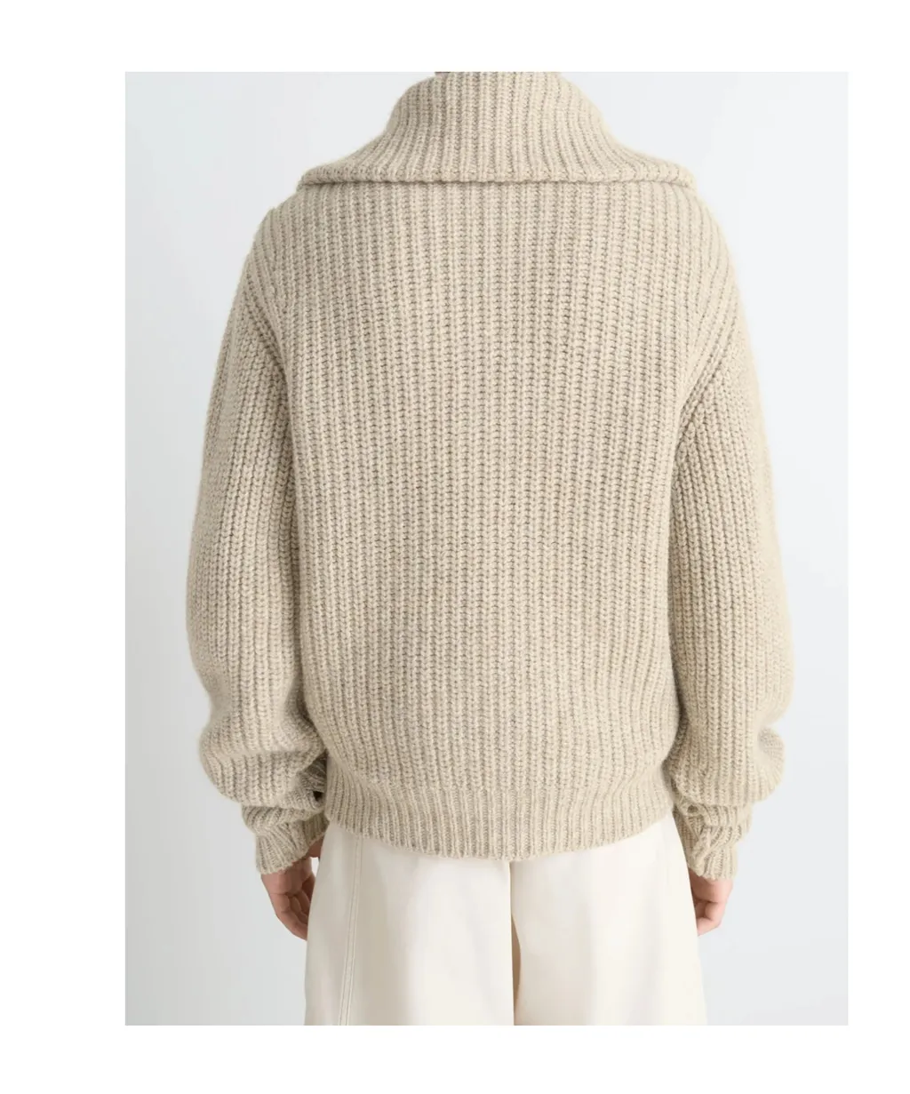 Zip-Up Knitted Cardigan