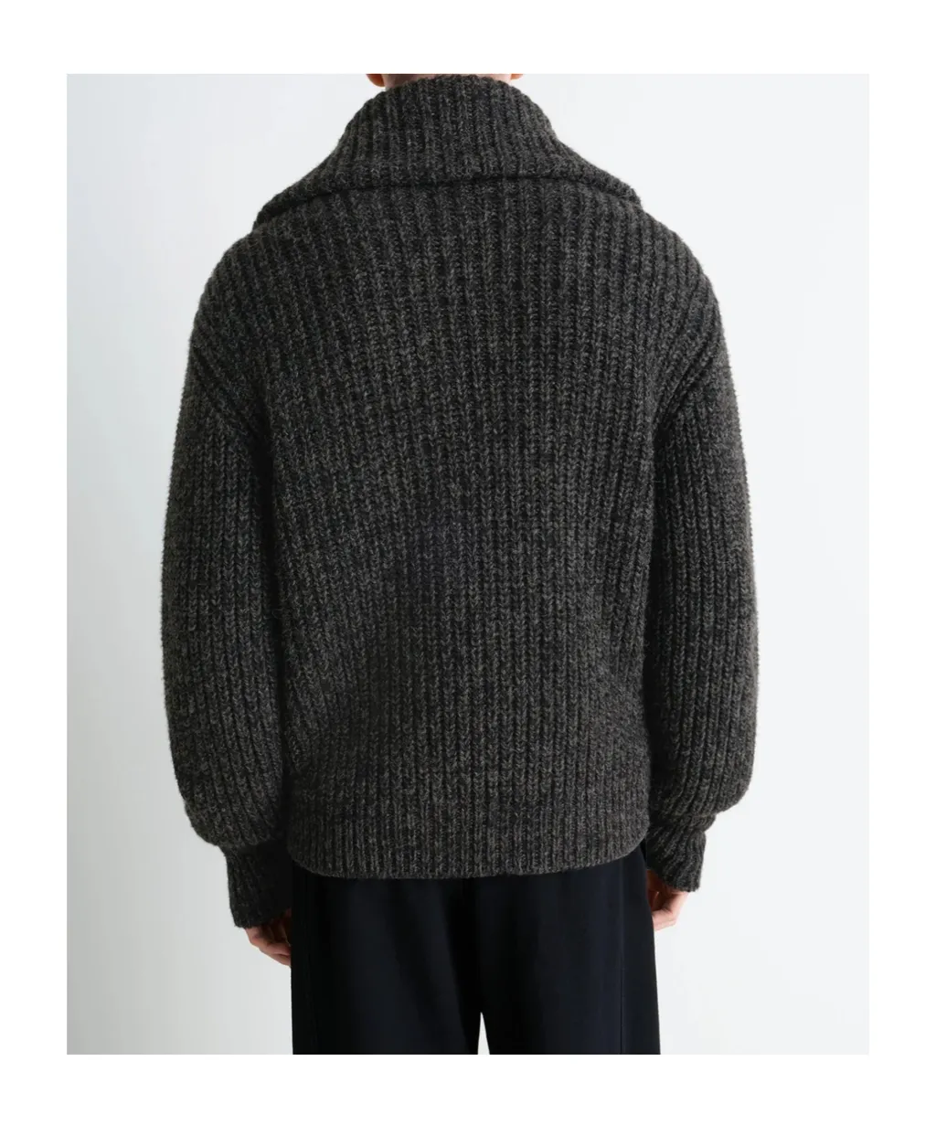 Ribbed Zip-Up Cardigan
