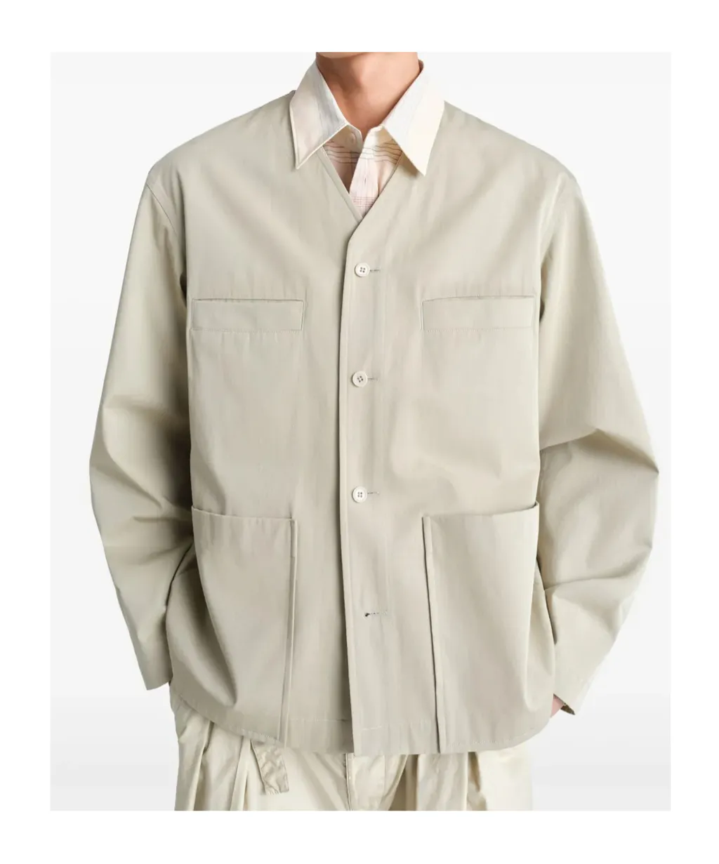Collarless Overshirt