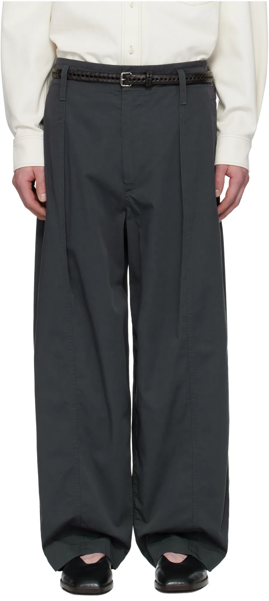 Pleated Wide Leg Chino Pants