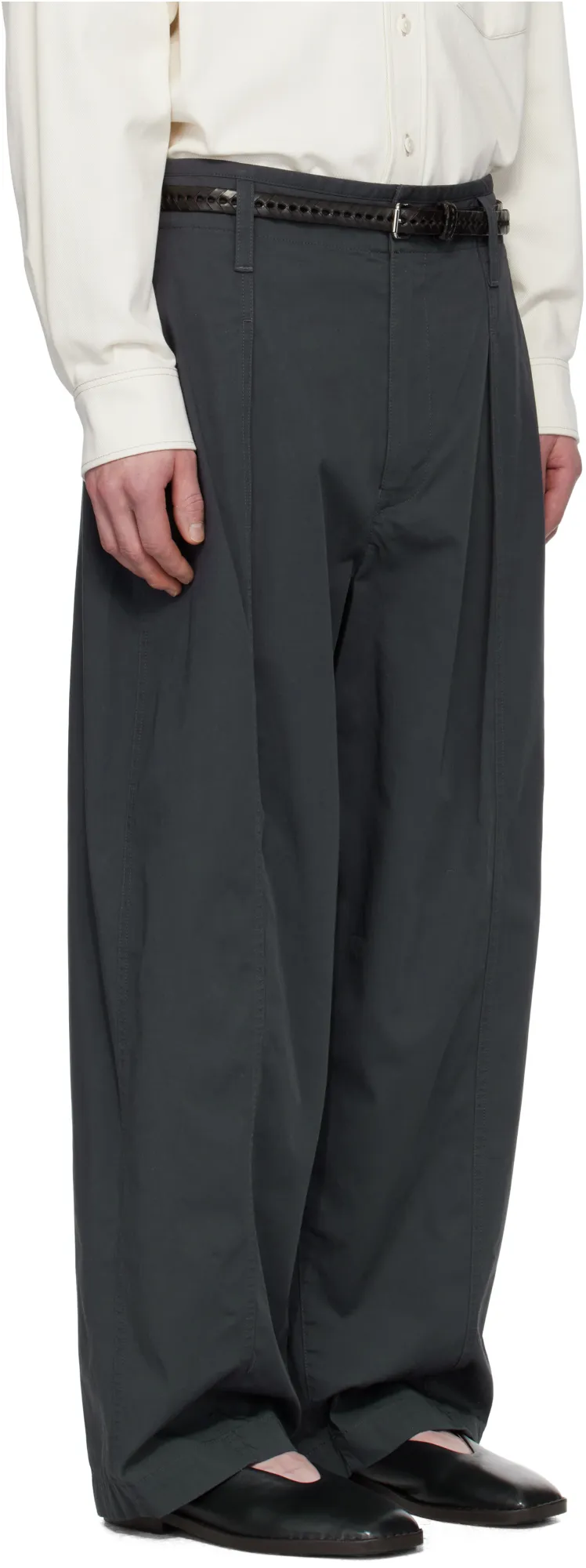 Pleated Wide Leg Chino Pants