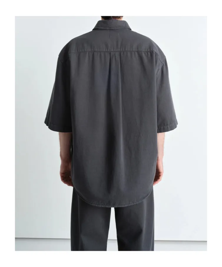 Short-Sleeved Denim Shirt