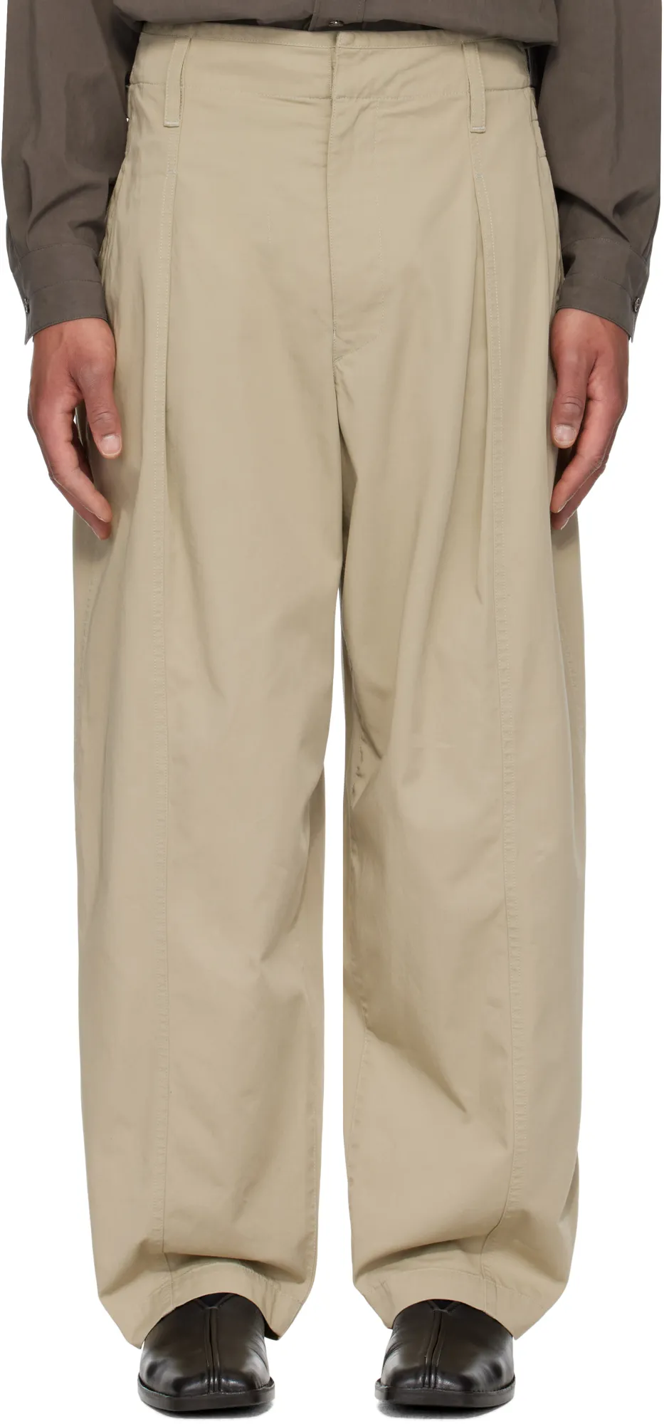 Pleated Wide Leg Chino Pants